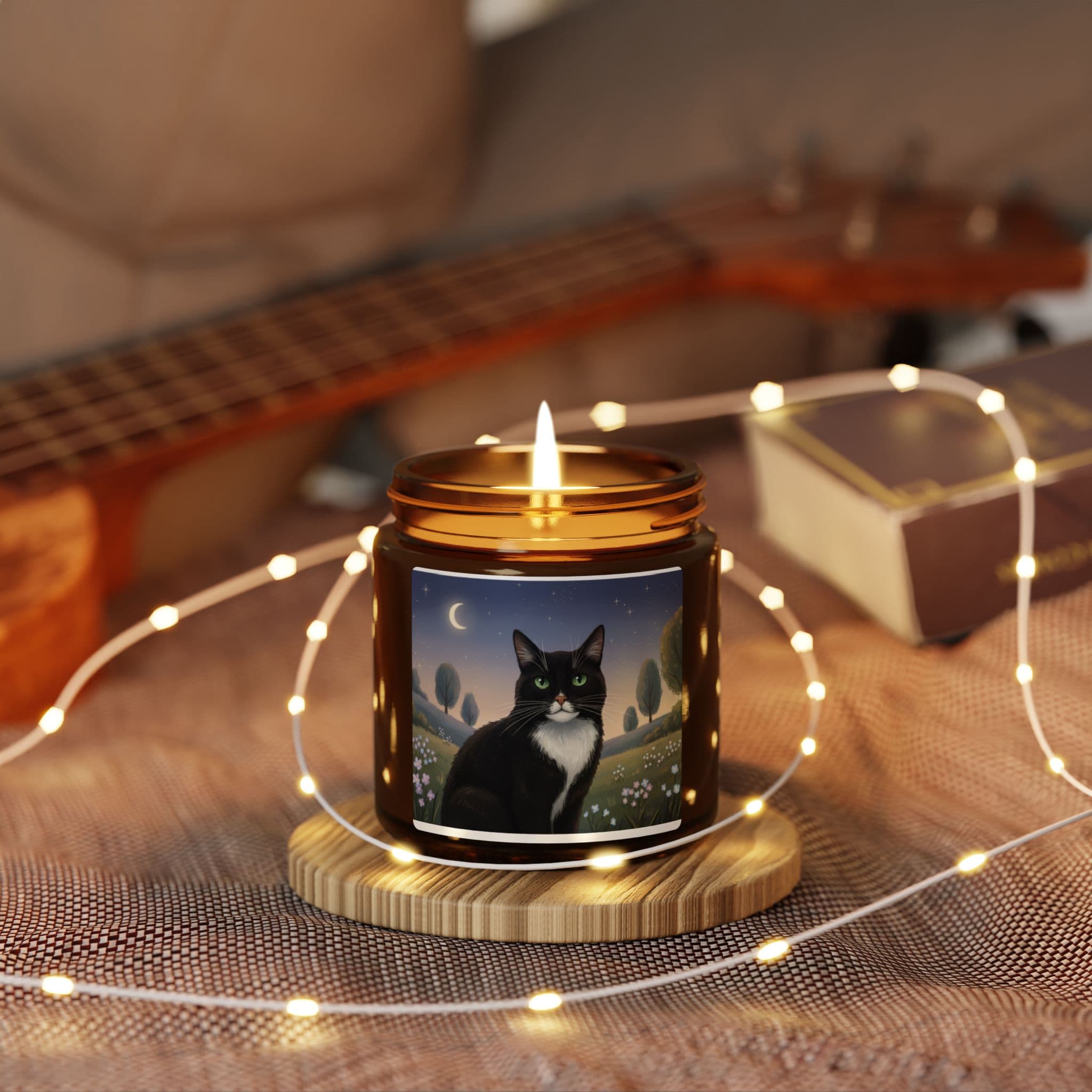 Personal Pet Portrait Candle Candle | Soy Scented Amber Jar, Multi-Size mockup preview