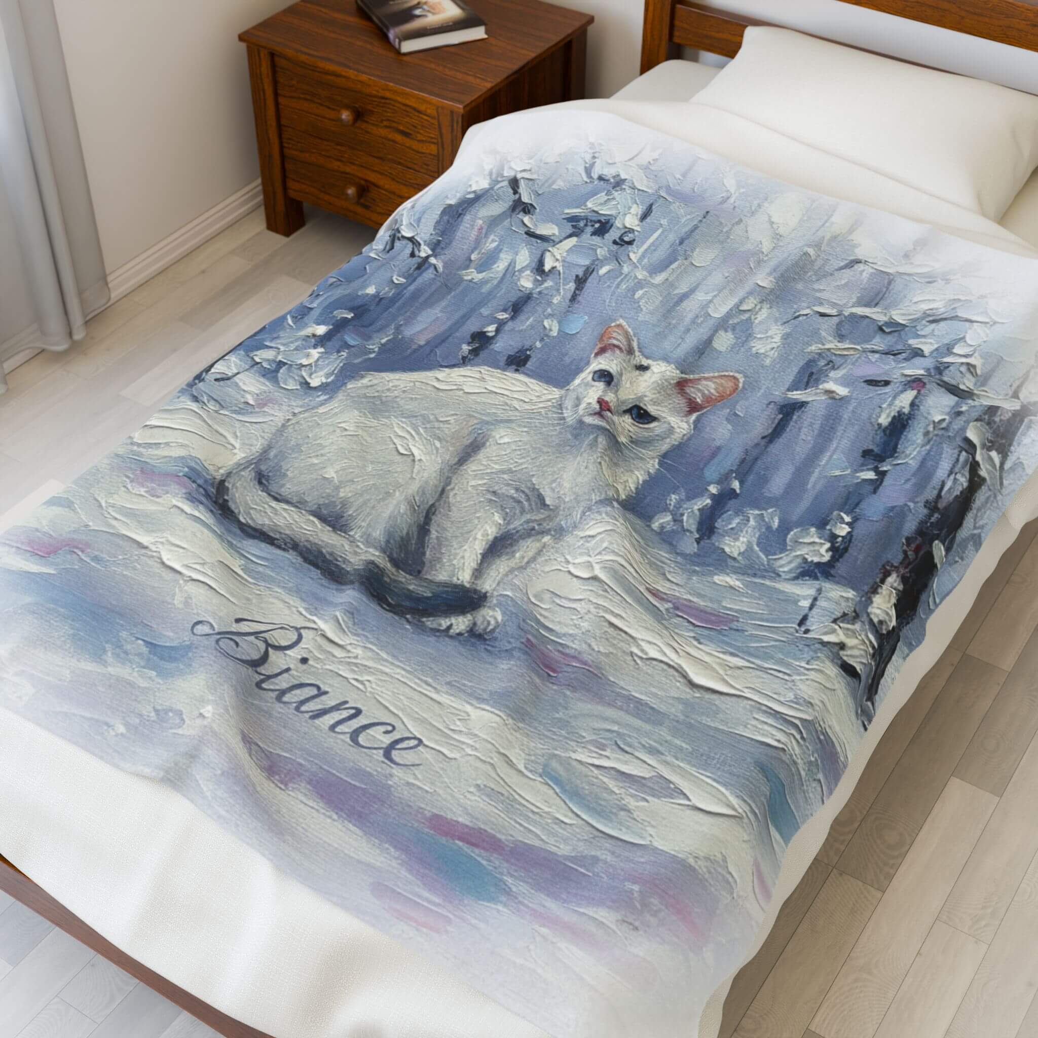 Custom Pet Art Portrait Arctic Fleece Blanket (DP) mockup preview